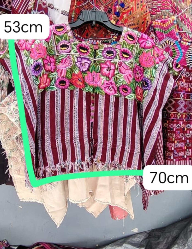 Pretty Pink Floral Patzún Huipil #7-347