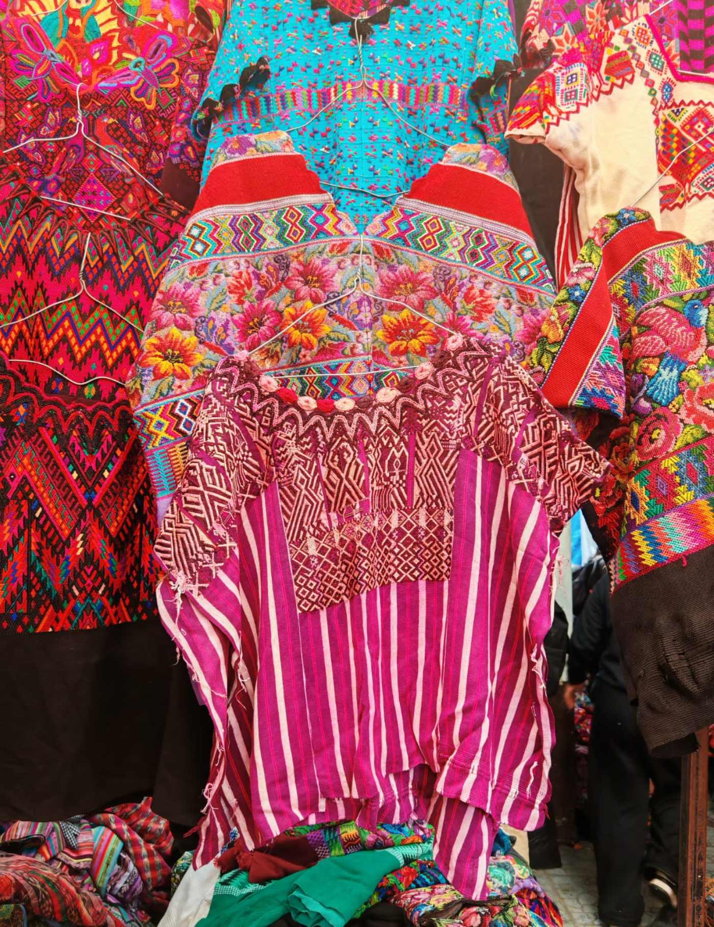 Berry Striped Chichicastenango Huipil #7-360