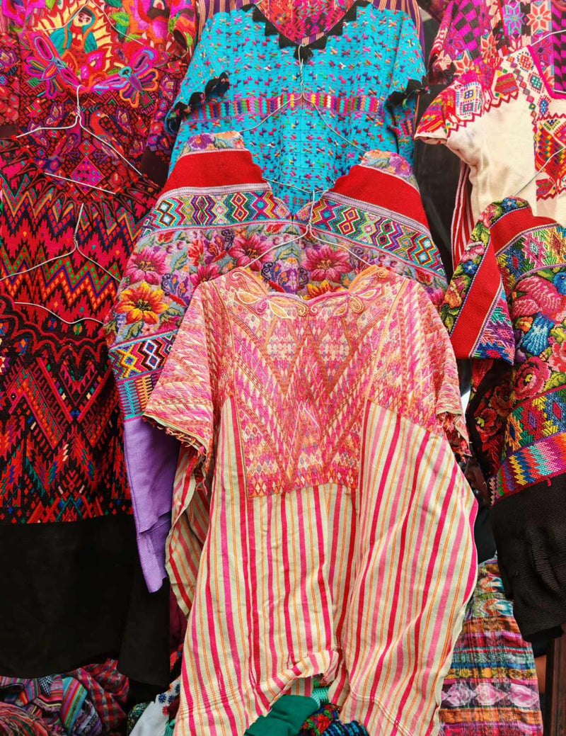 Pink Striped Chichicastenango Huipil #7-362