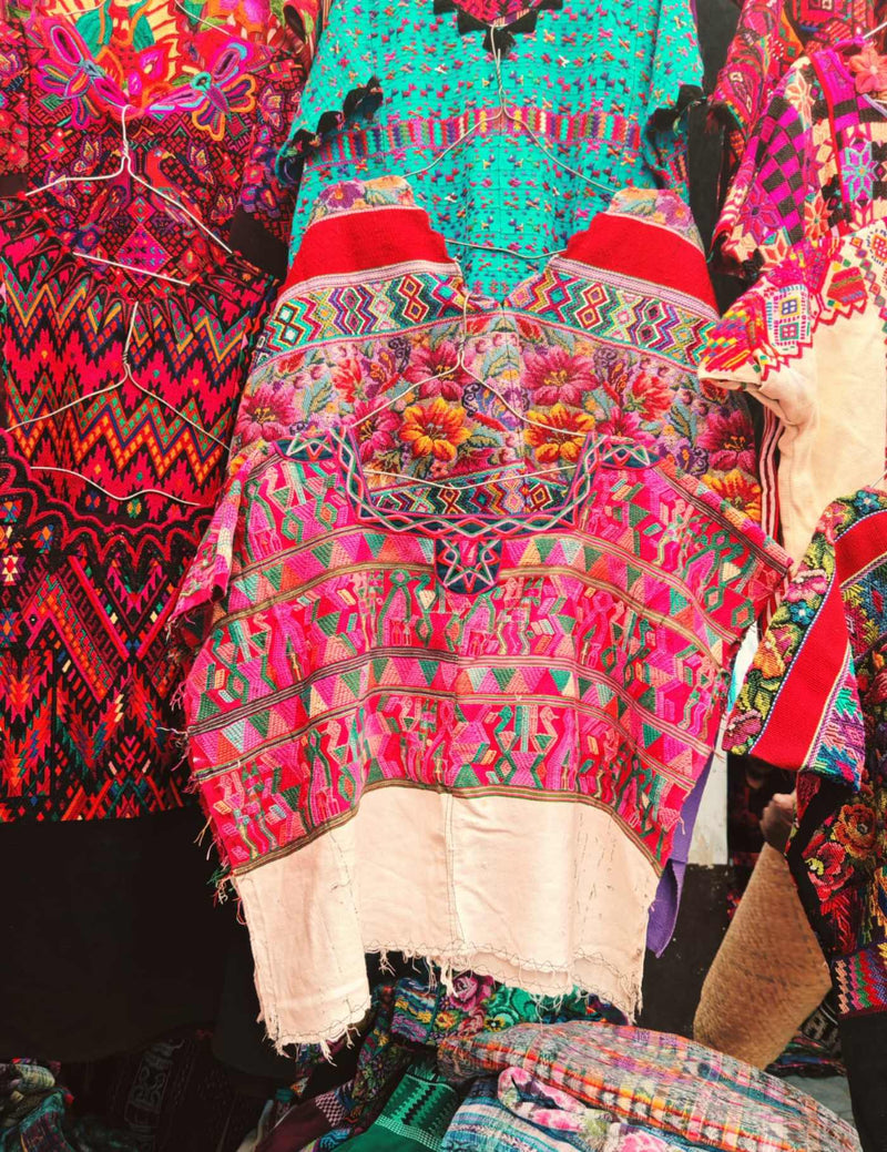 Pink And White Nebaj Huipil #7-366