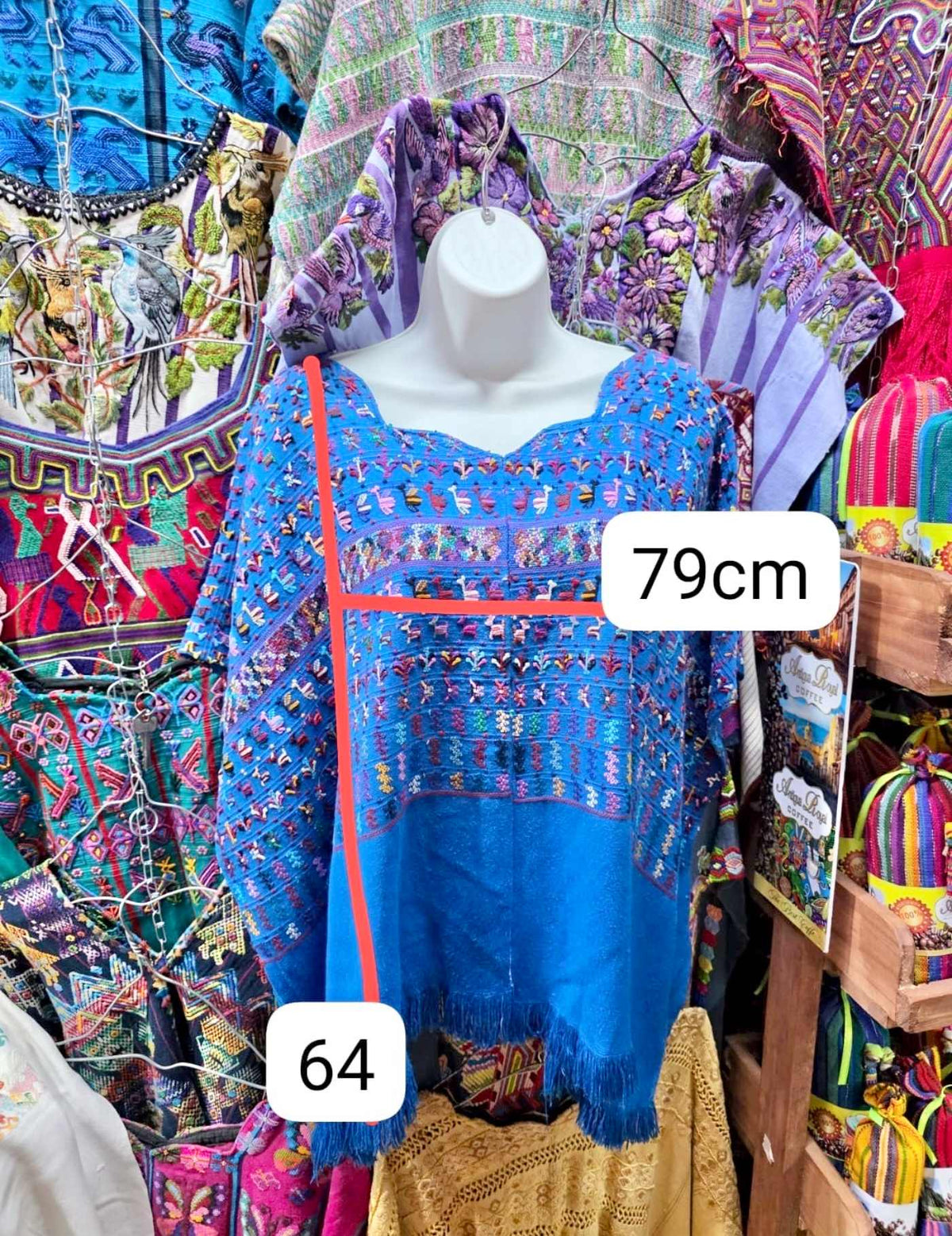 Bright Blue San Lucas Huipil #7-383