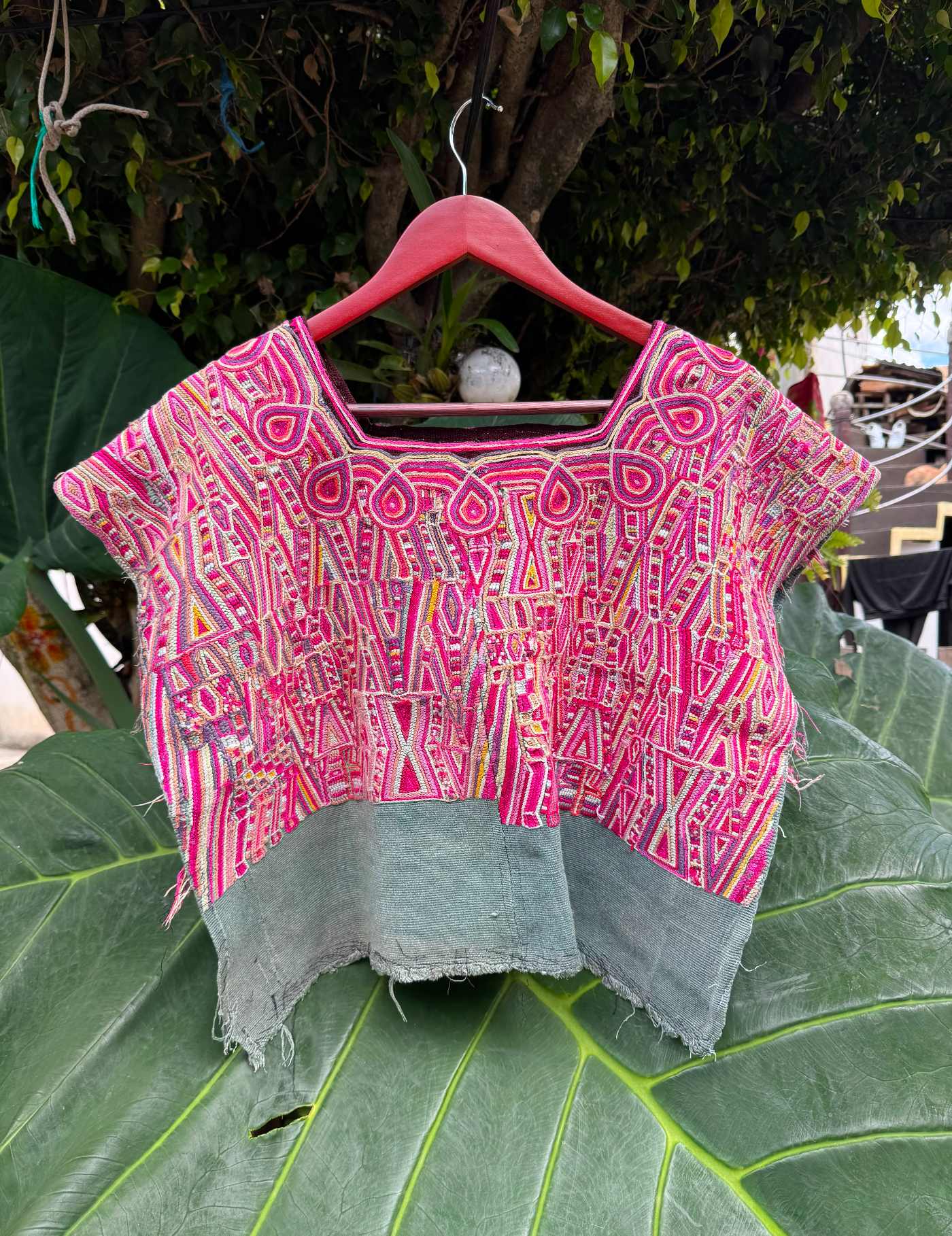 Pink And Grey Nebaj Huipil #7-385