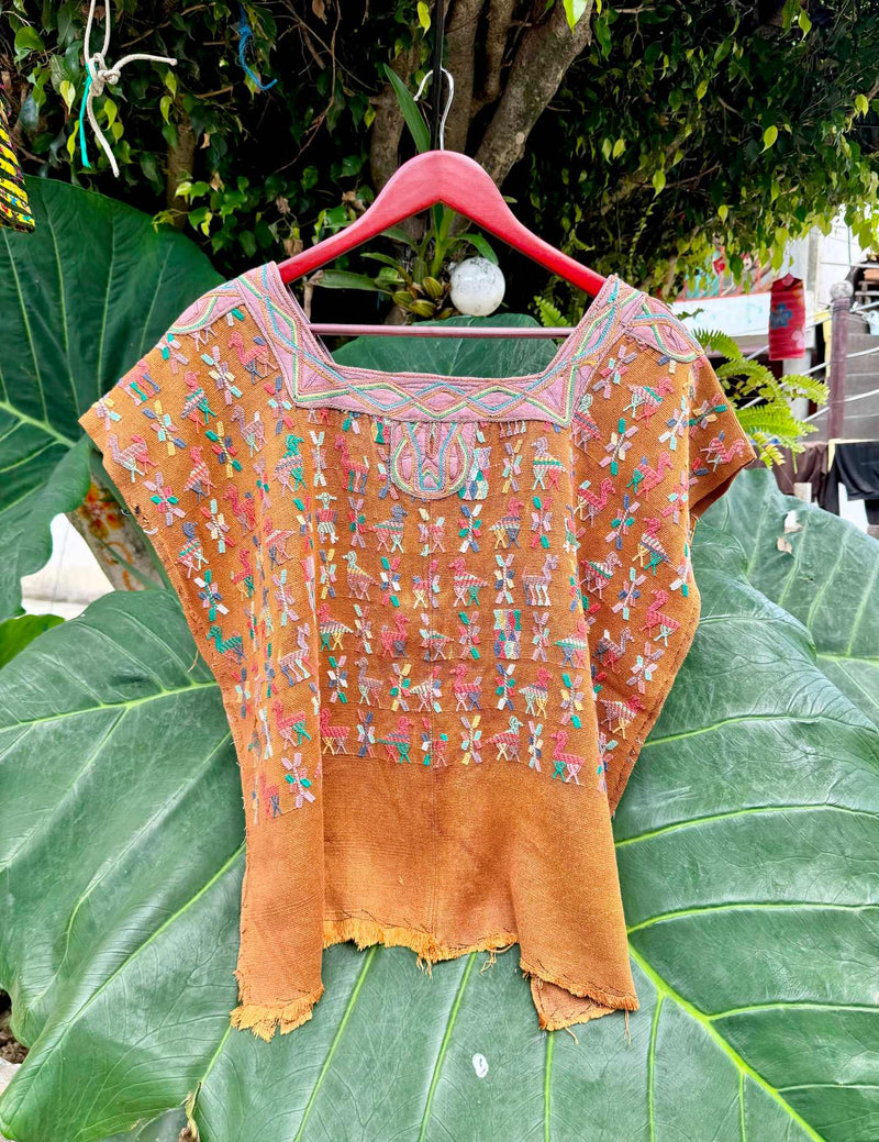 Brown And Pink Nebaj Huipil #7-389