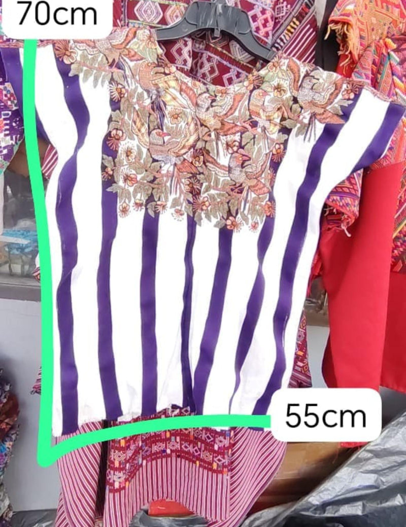 Purple And White Santiago Huipil #7-392