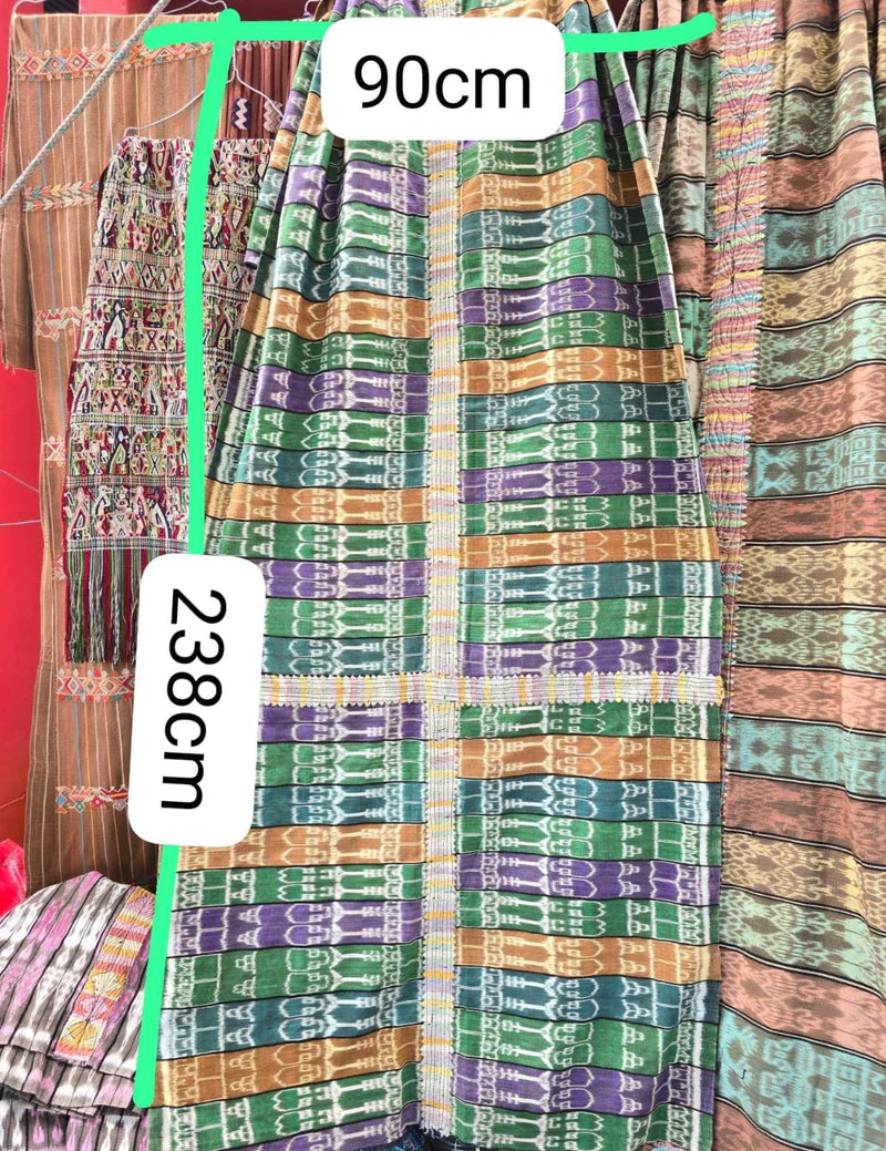 Green And Blue Ikat Chichicastenango Corte #7-399