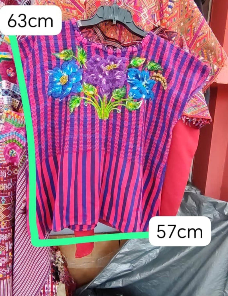 Pink And Blue Gingham Santiago Huipil #7-400