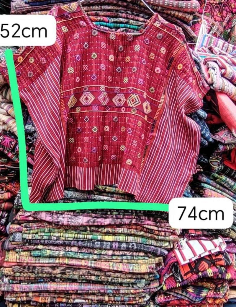 Dark Red Colotenango Huipil #7-418