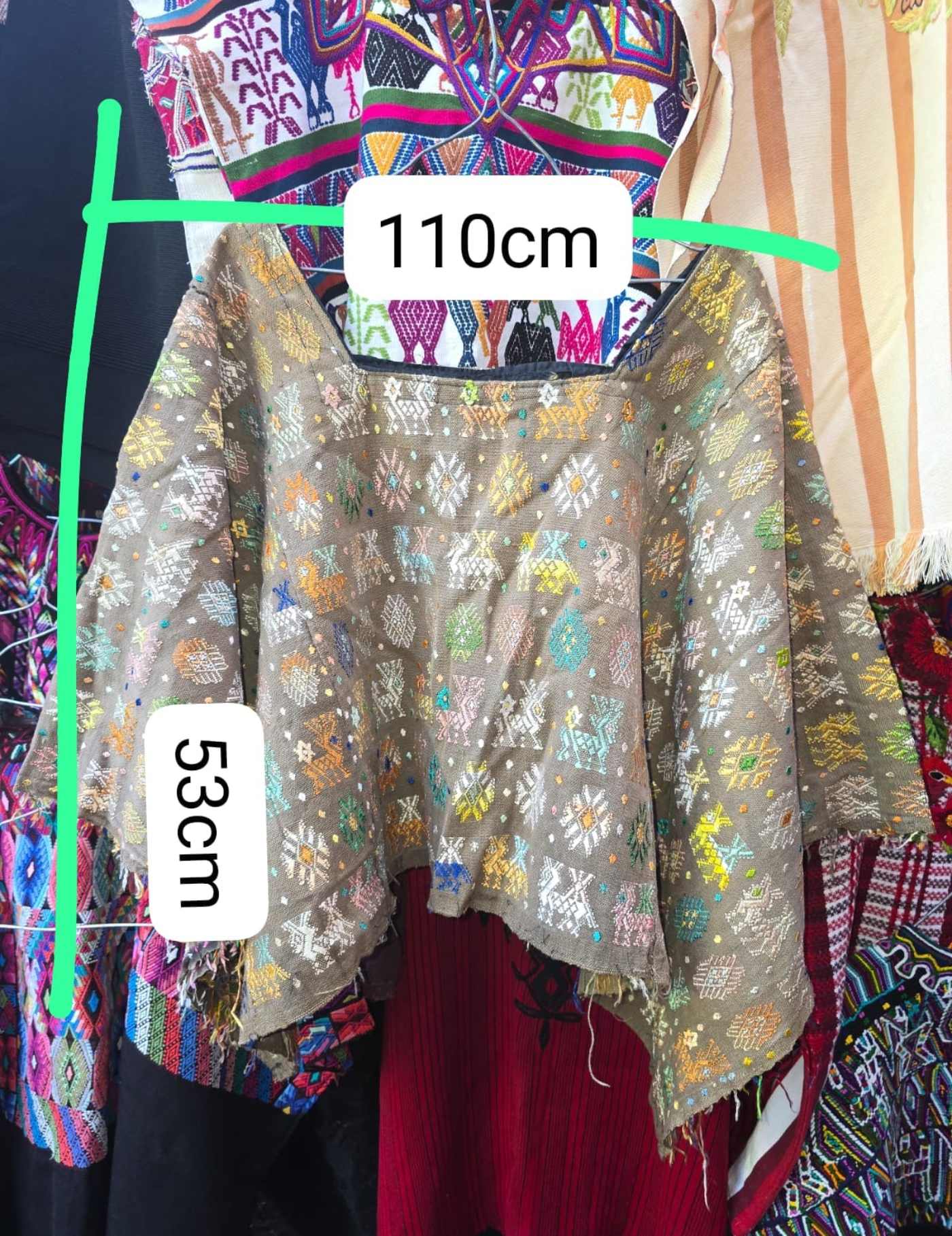 Colourful On Beige Cobán Huipil #7-422