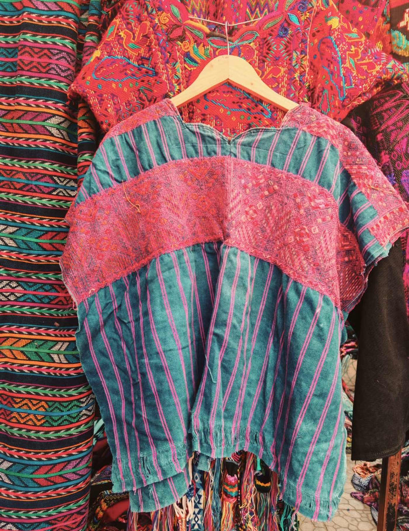 Indigo And Pink Nahualá Huipil #7-444