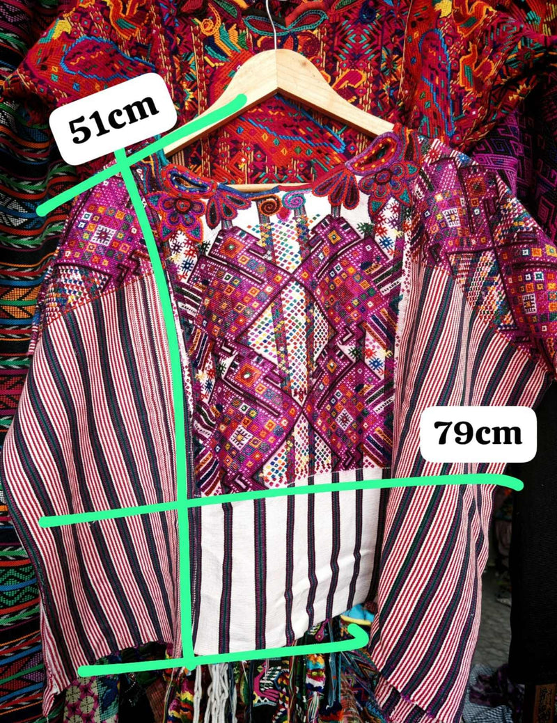 Chickens On Stripes Chichicastenango Huipil #7-457