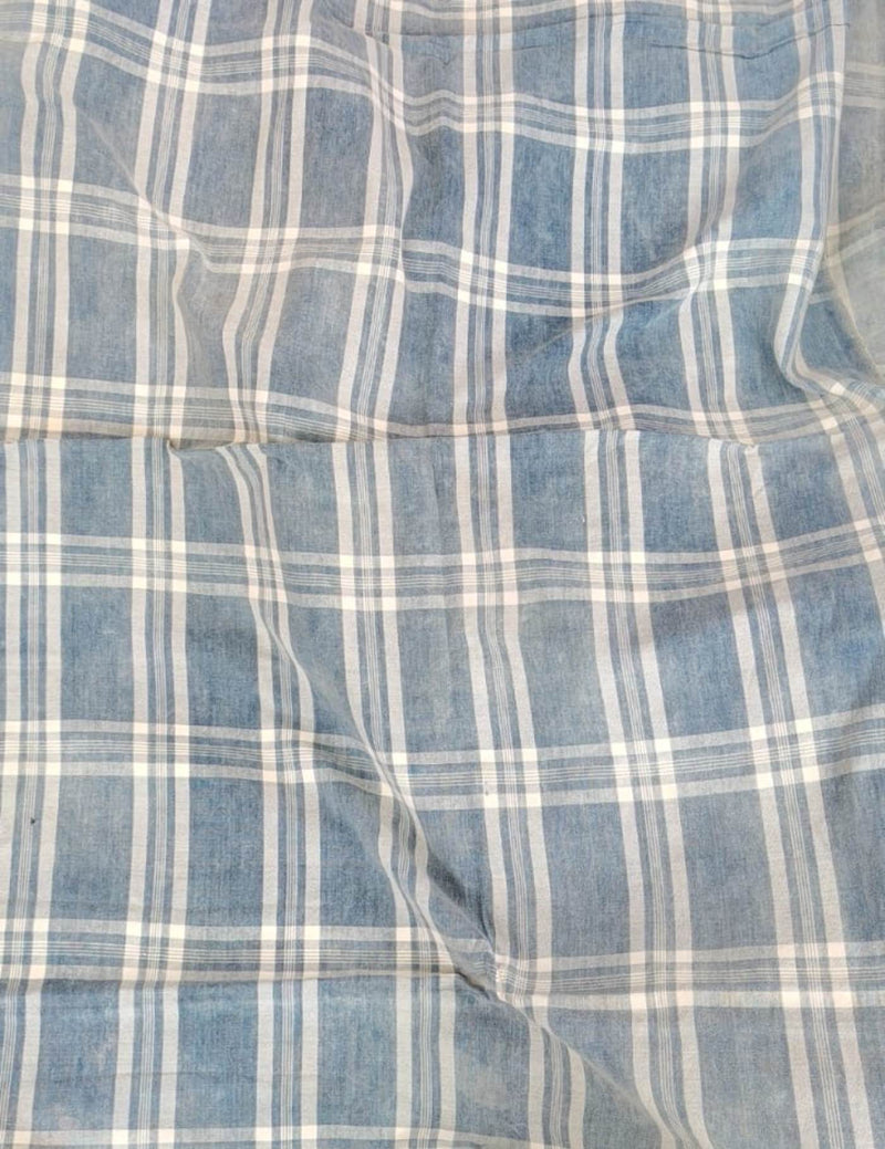 (Reserved For Myriam) Faded Indigo Plaid Nahualá Corte #7-472