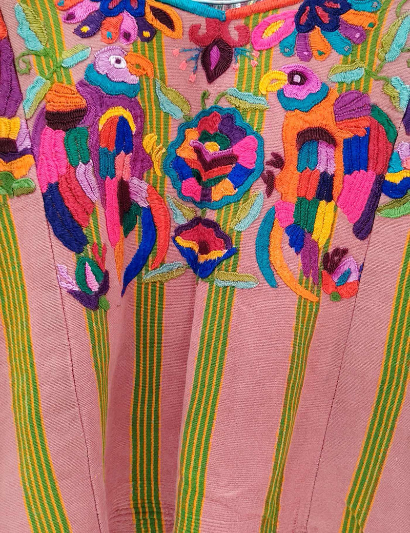 Bird on Pink Chichicastenango Huipil #7-481