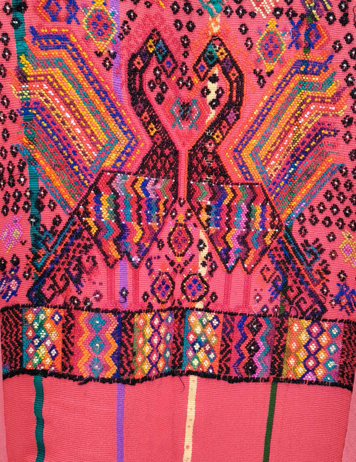 Pink Birds Chichicastenango Huipil #7-484