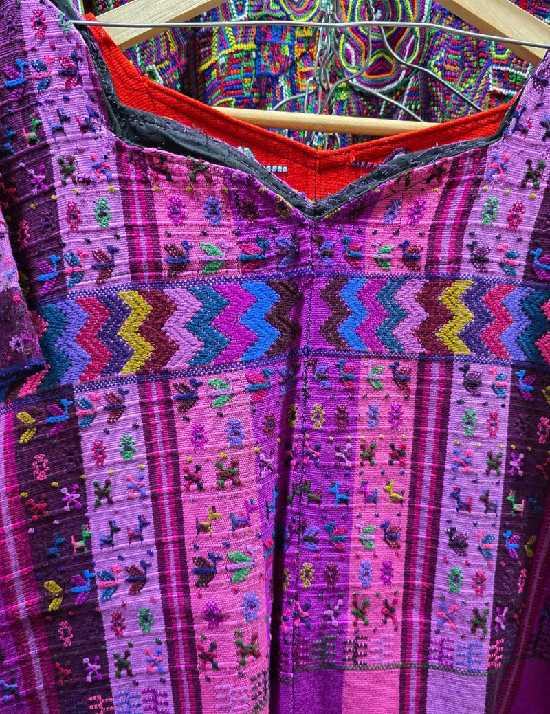 Pink and purple with small pattern San Lucas Tolimán Huipil #7-490