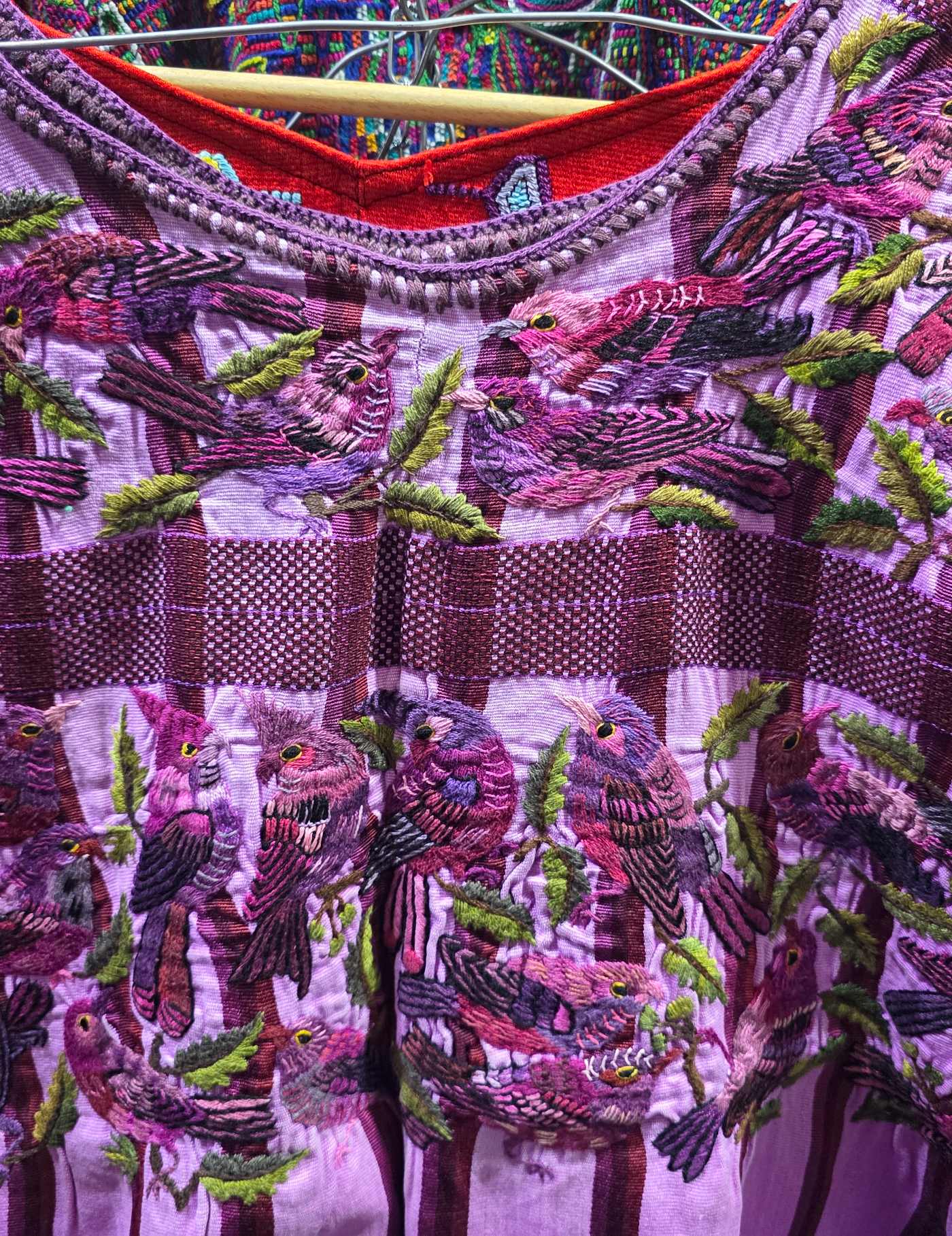 Purple and birds Santiago Huipil #7-494
