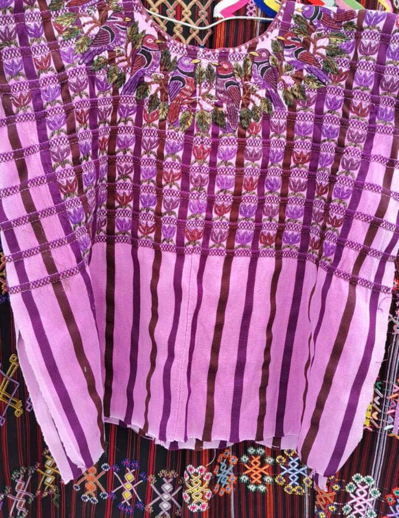 Lilac And Lavender Gingham Santiago Huipil #7-495