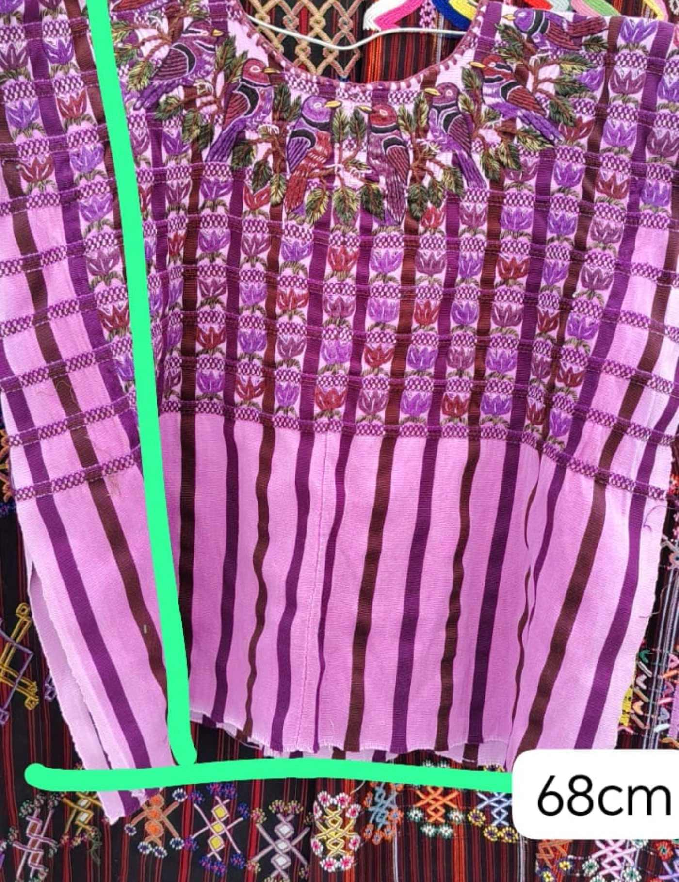 Lilac And Lavender Gingham Santiago Huipil #7-495