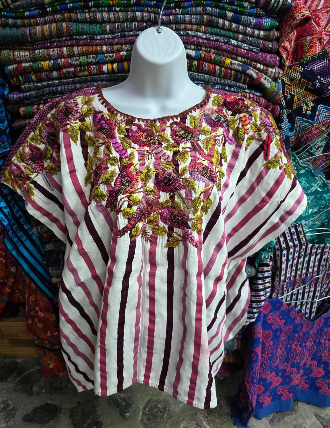 White and pink Santiago Huipil #7-514