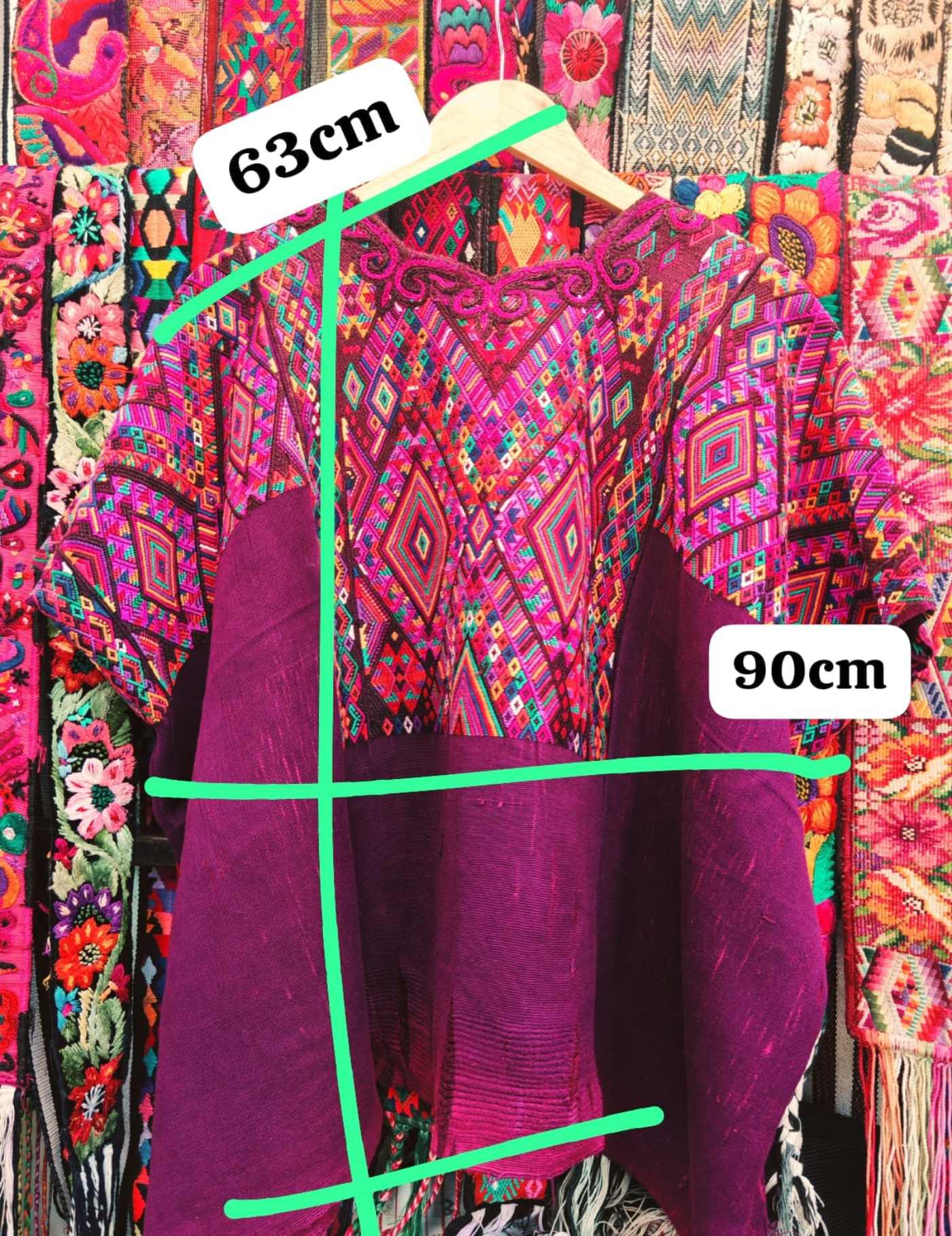 Geometric, purple, Chichicastenango Huipil #7-523