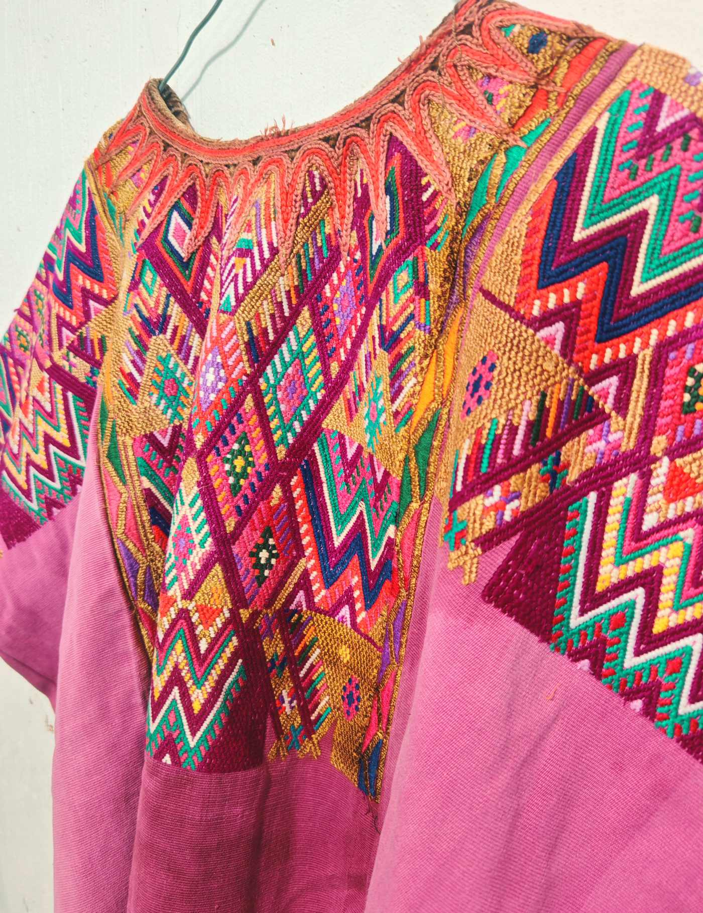 Pale pink vintage geometric Chichicastenango Huipil #7-527