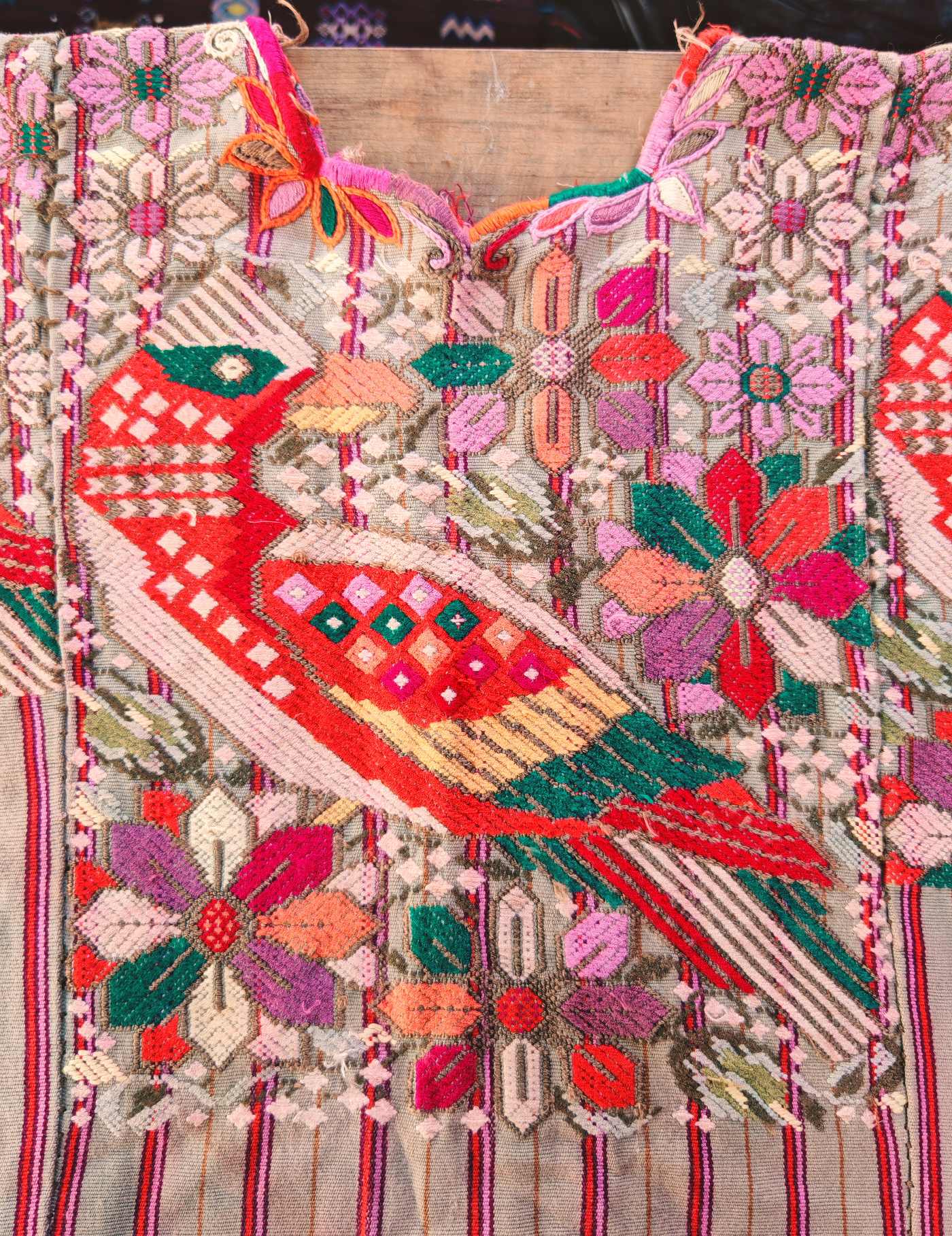 Vintage bird Chichicastenango Huipil #7-528