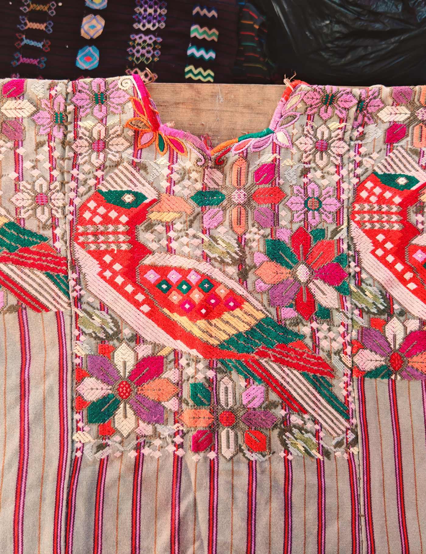 Vintage bird Chichicastenango Huipil #7-528