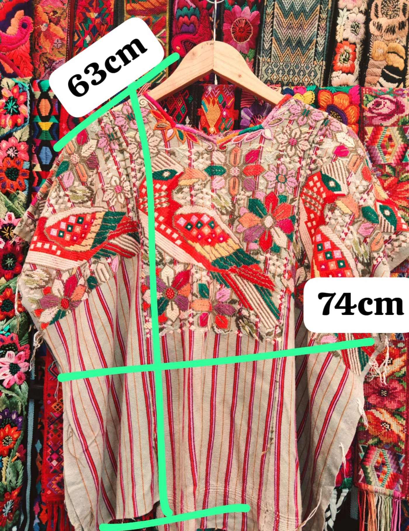 Vintage bird Chichicastenango Huipil #7-528