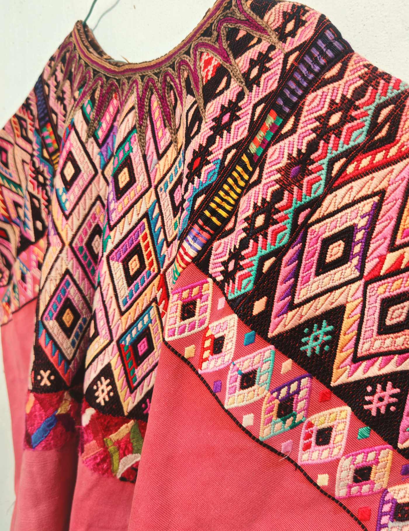 Pale pink geometrics Chichicastenango Huipil #7-529