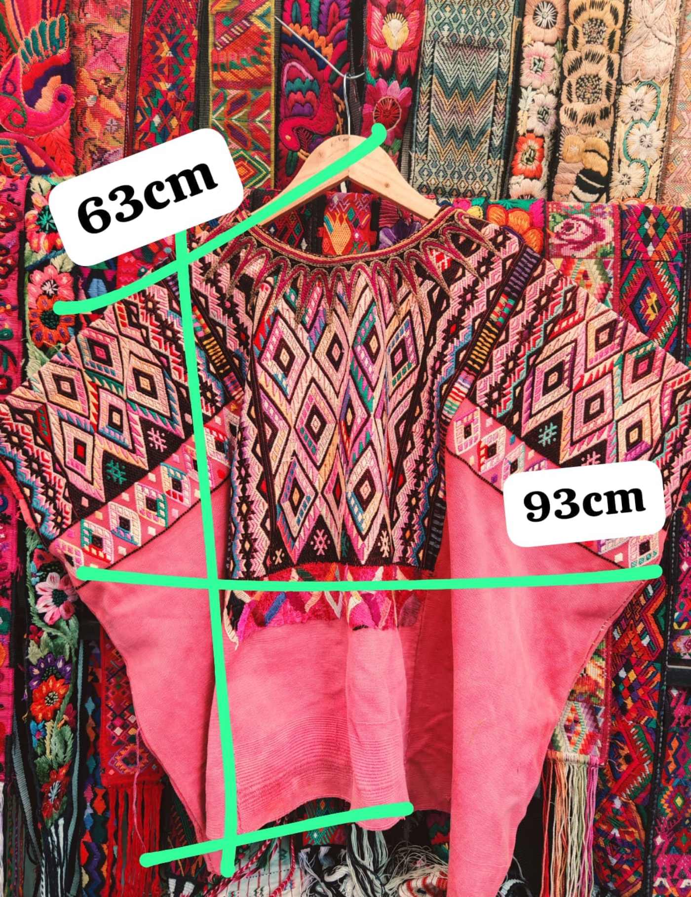 Pale pink geometrics Chichicastenango Huipil #7-529