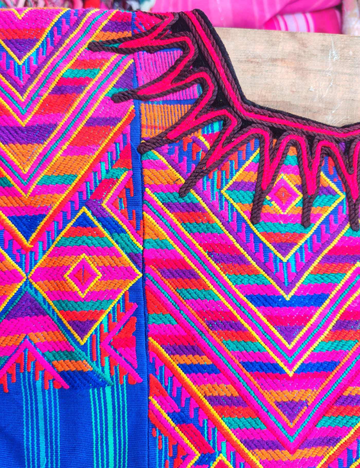 Geometric, blue Chichicastenango Huipil #7-531