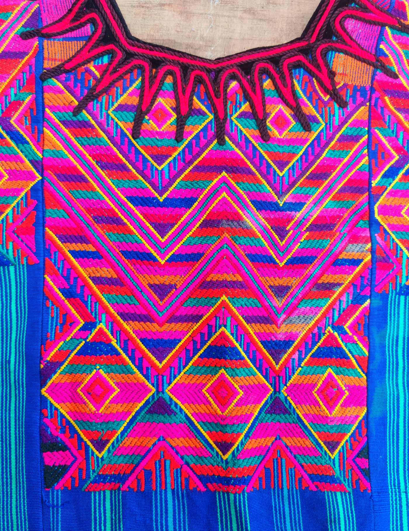 Geometric, blue Chichicastenango Huipil #7-531