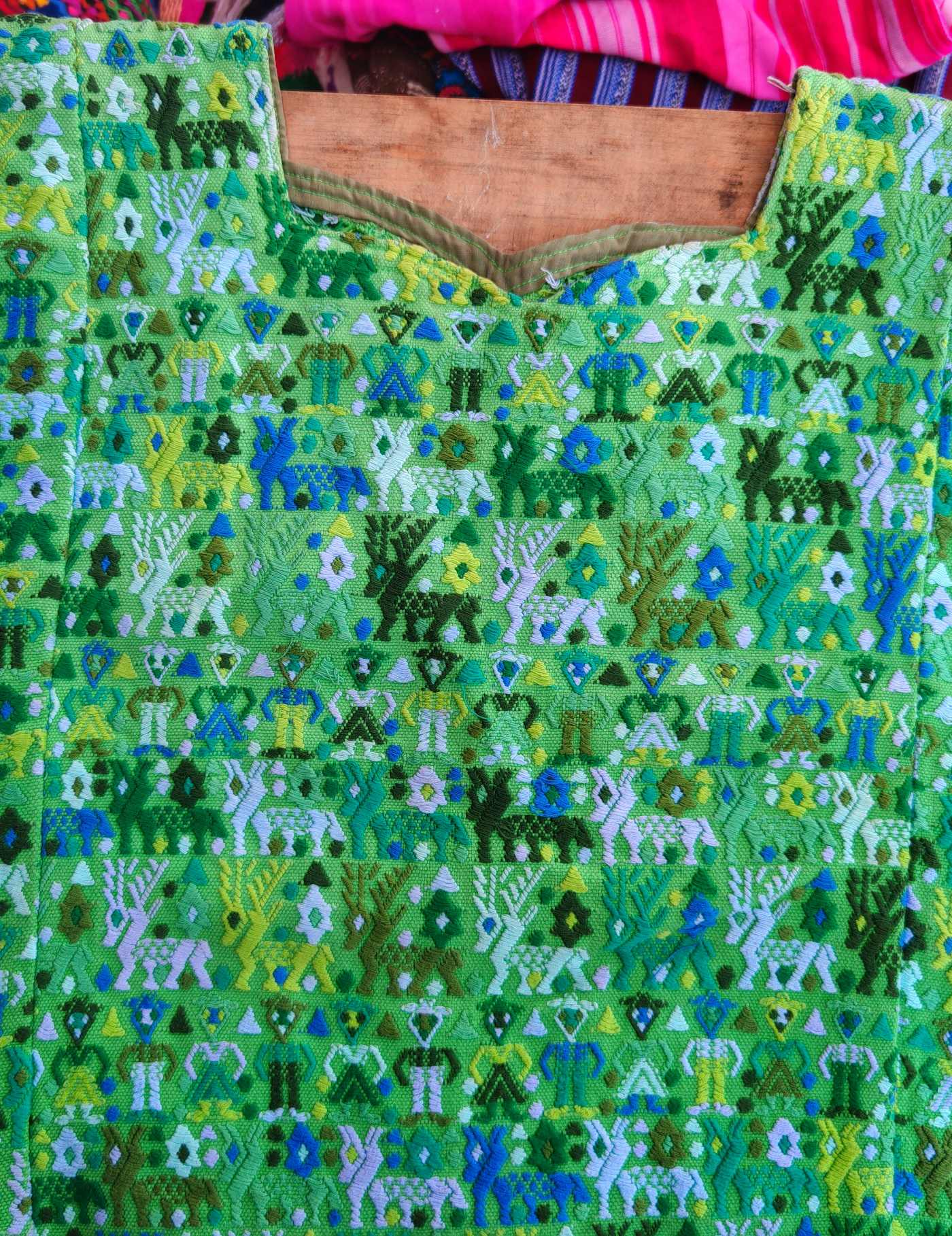 Green deer Cobán Huipil #7-532