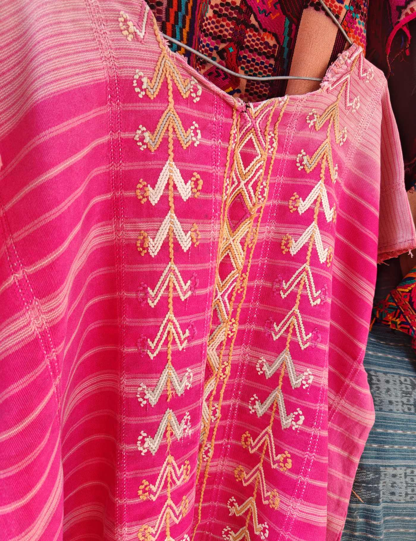 Pale pink geometric Colotenango Huipil #7-533