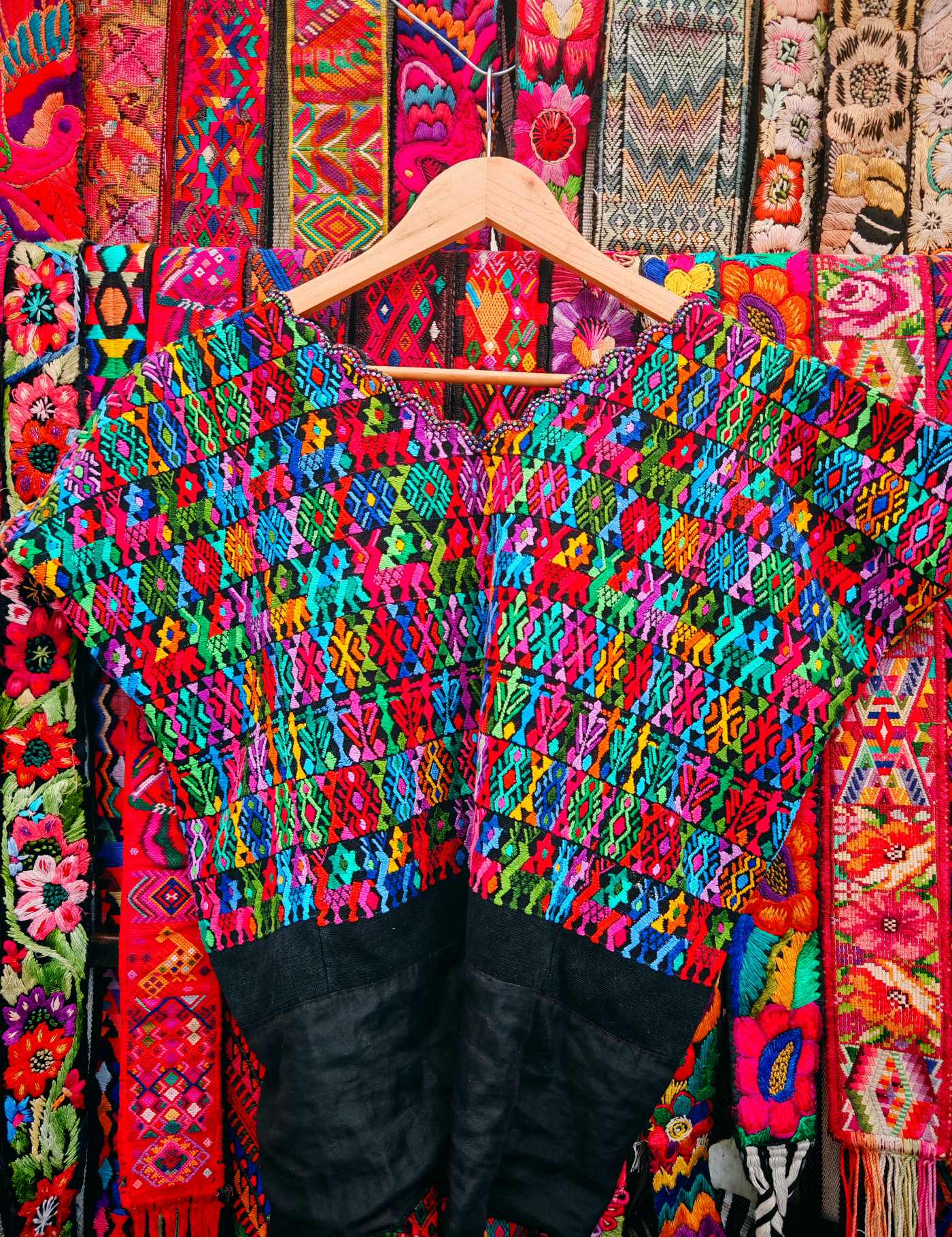 Rainbow color deer Cobán Huipil #7-544