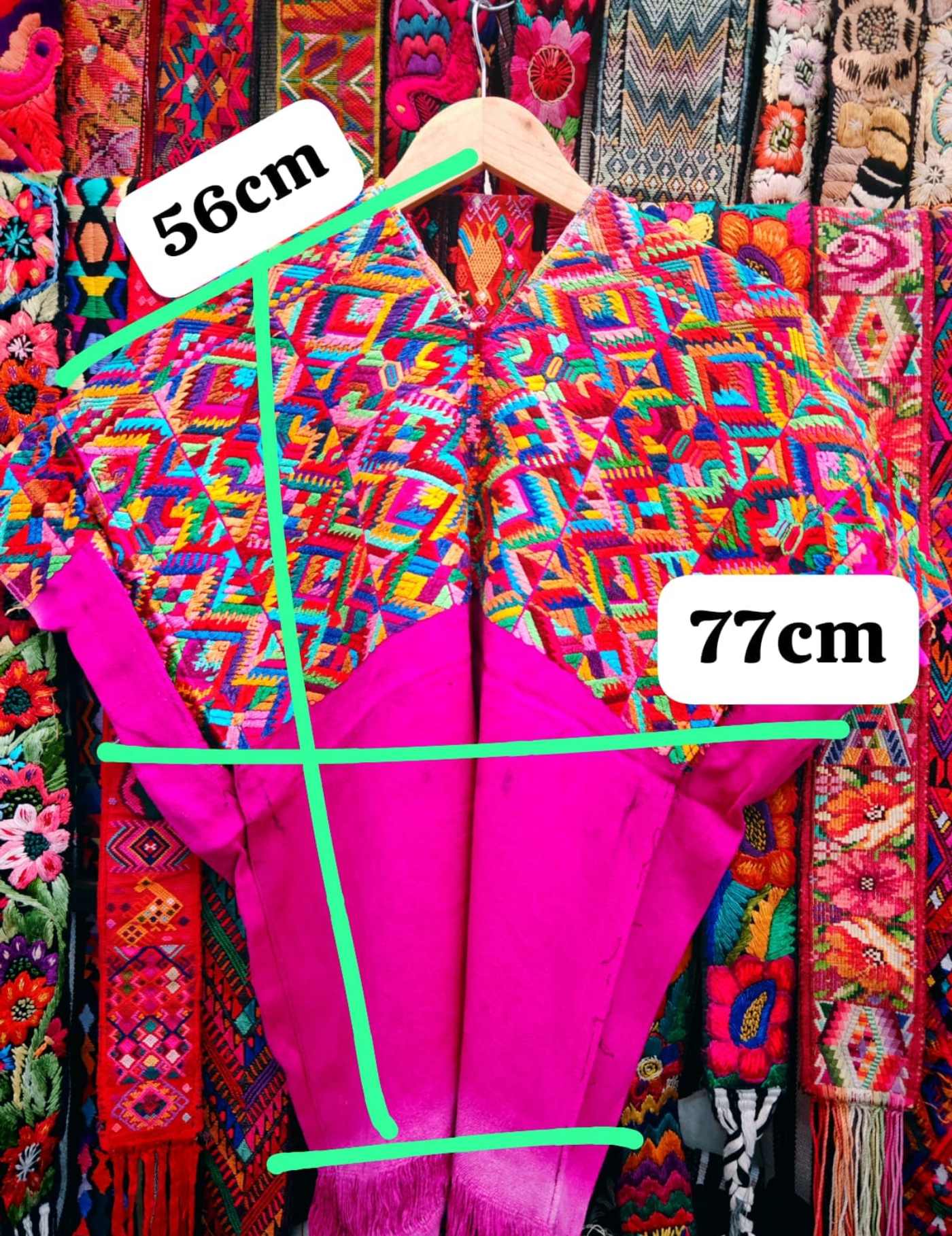 Pink geometric Nahualá Huipil #7-547