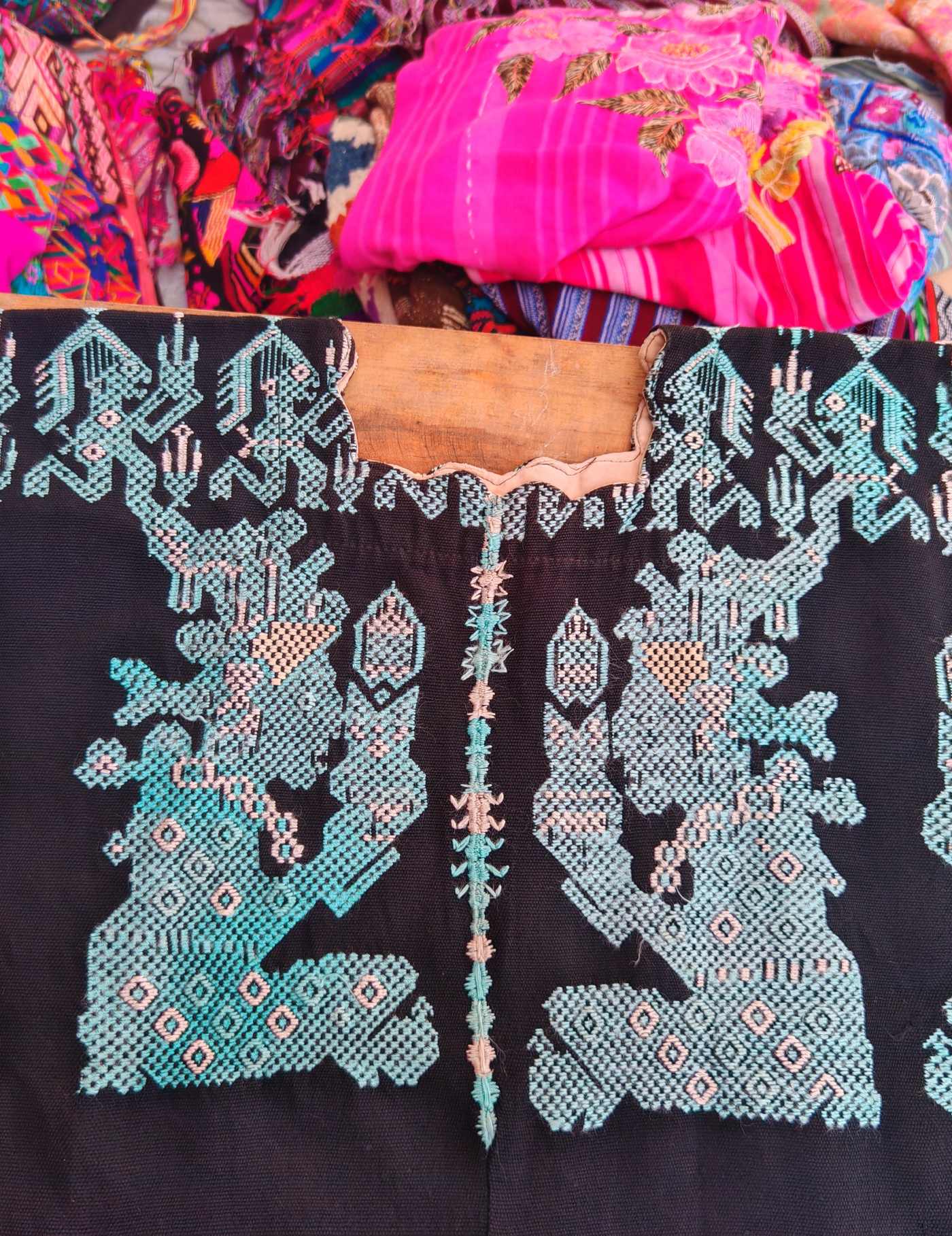 Black Yum Kax God of the Mountain Nahualá Huipil #7-548