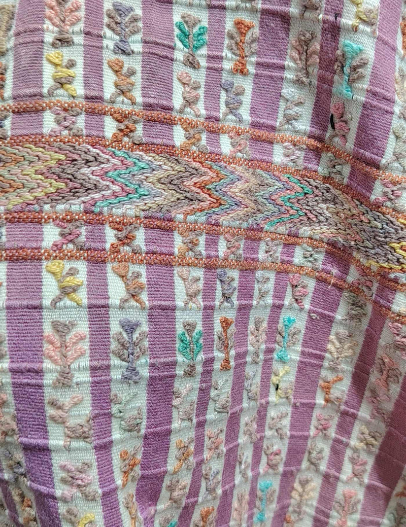 Berry and White Striped San Lucas Huipil #7-550