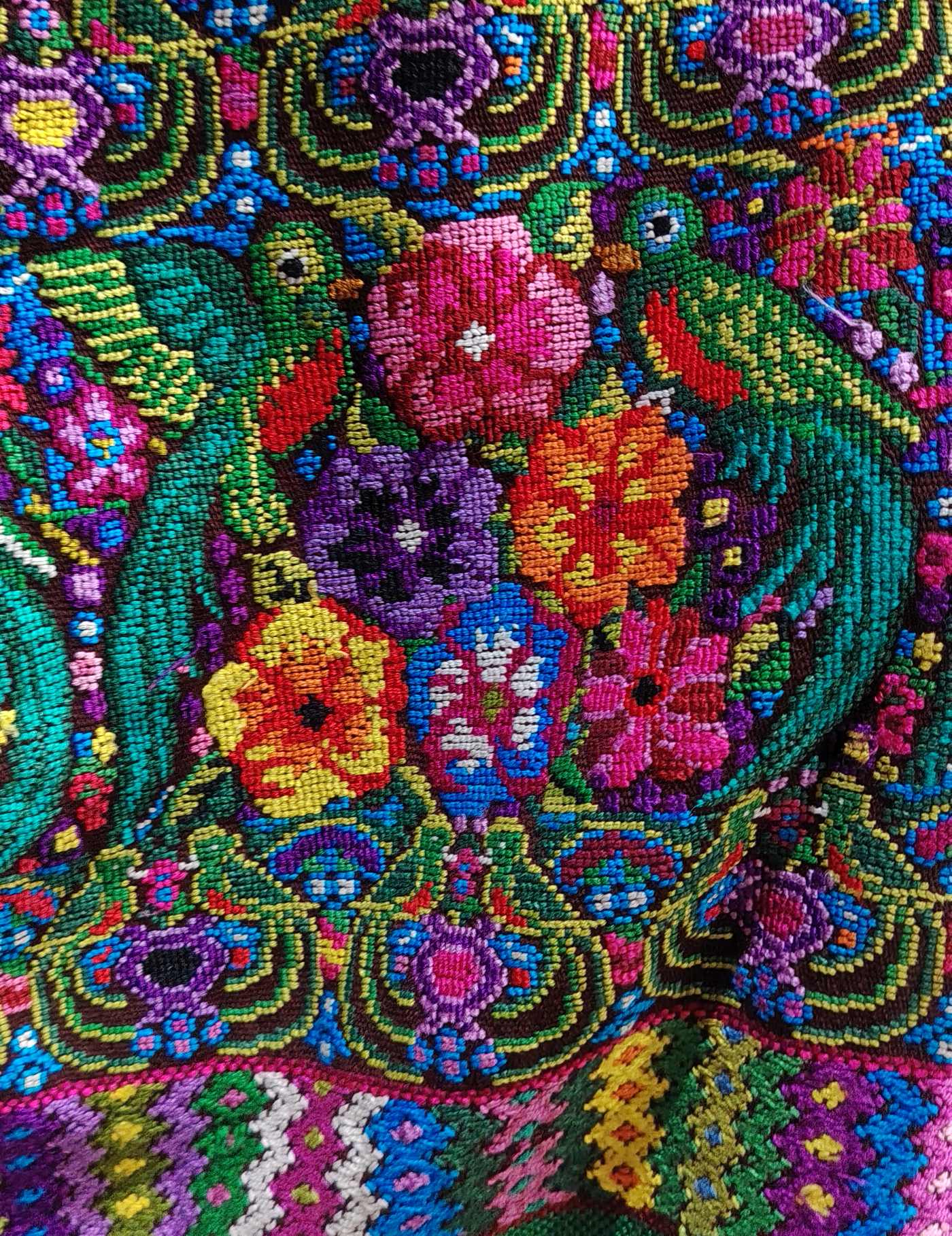 Quetzal and Flowers Comalapa Huipil #7-555