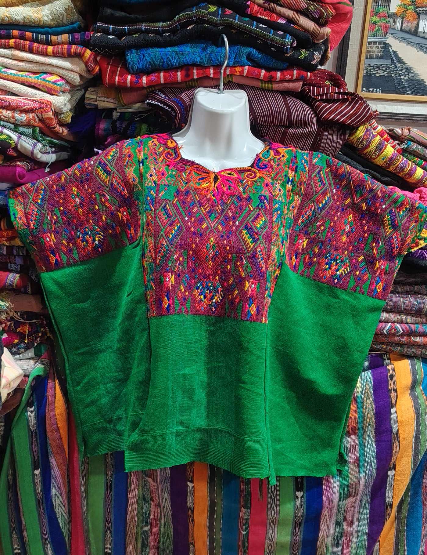 Two-headed bird Chichicastenango Huipil #7-560