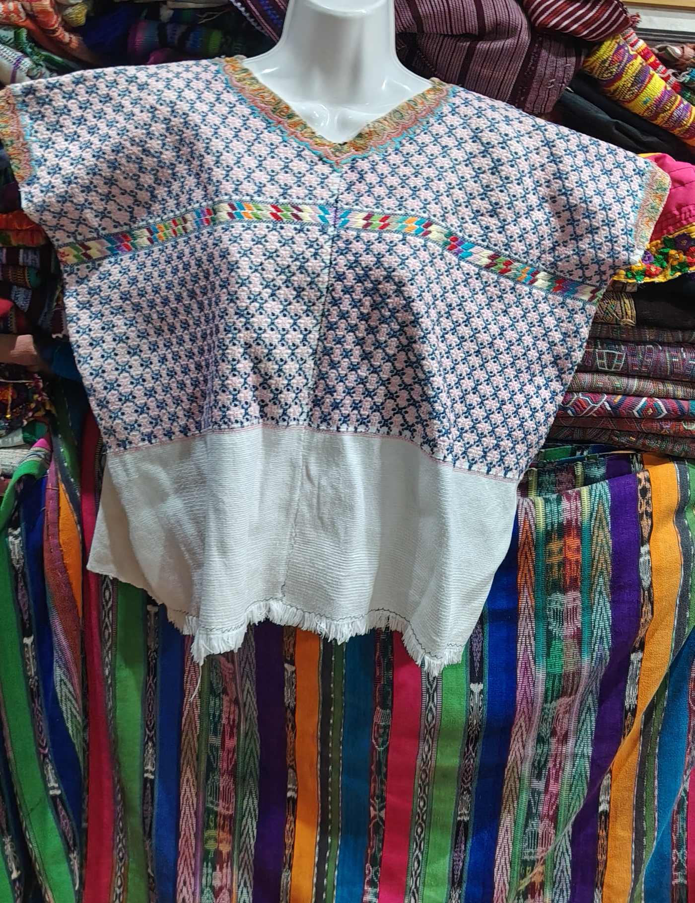 Blue and Pink San Lucas Tolimán Huipil #7-561