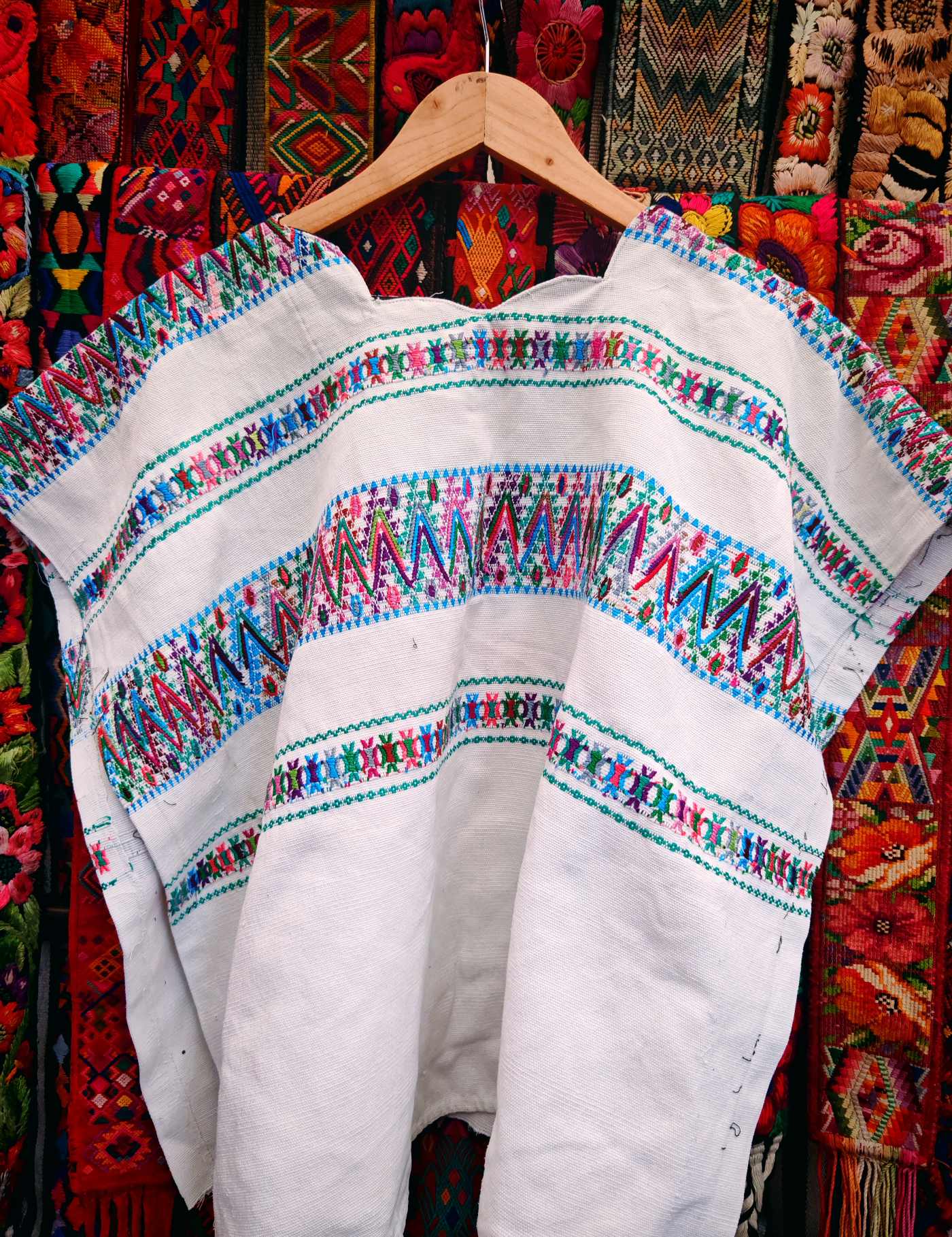 White Traditional Rabinal Huipil #8-1
