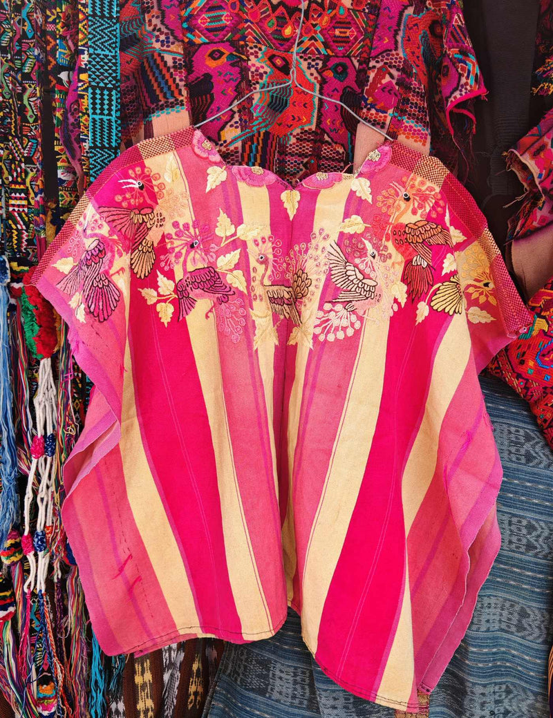 Pink peacock Santiago Huipil #8-2