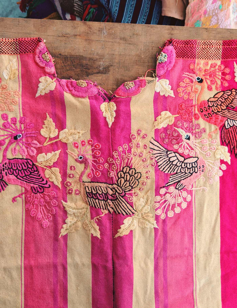 Pink peacock Santiago Huipil #8-2