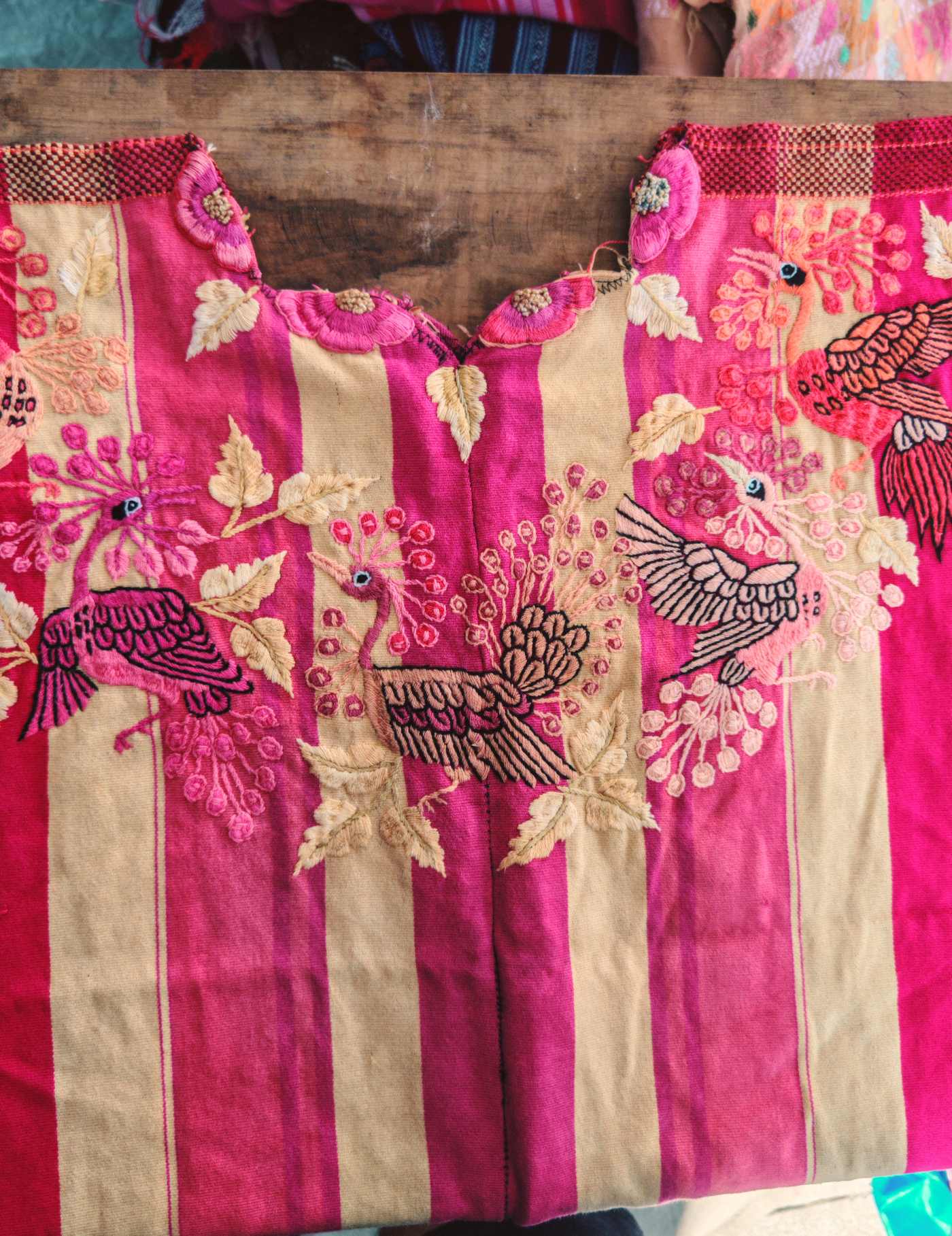 Pink peacock Santiago Huipil #8-2