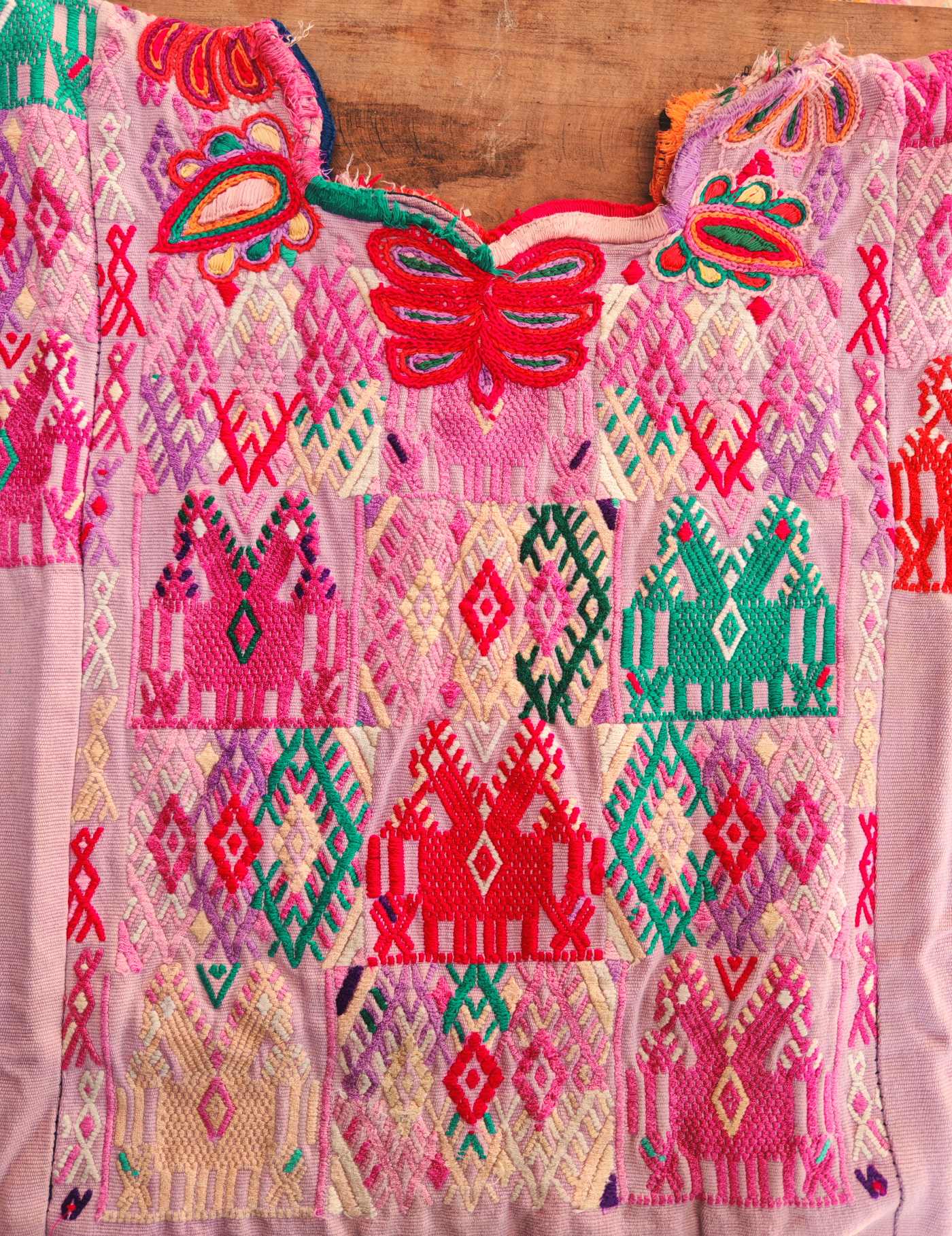 Two-headed horses Chichicastenango Huipil #8-3