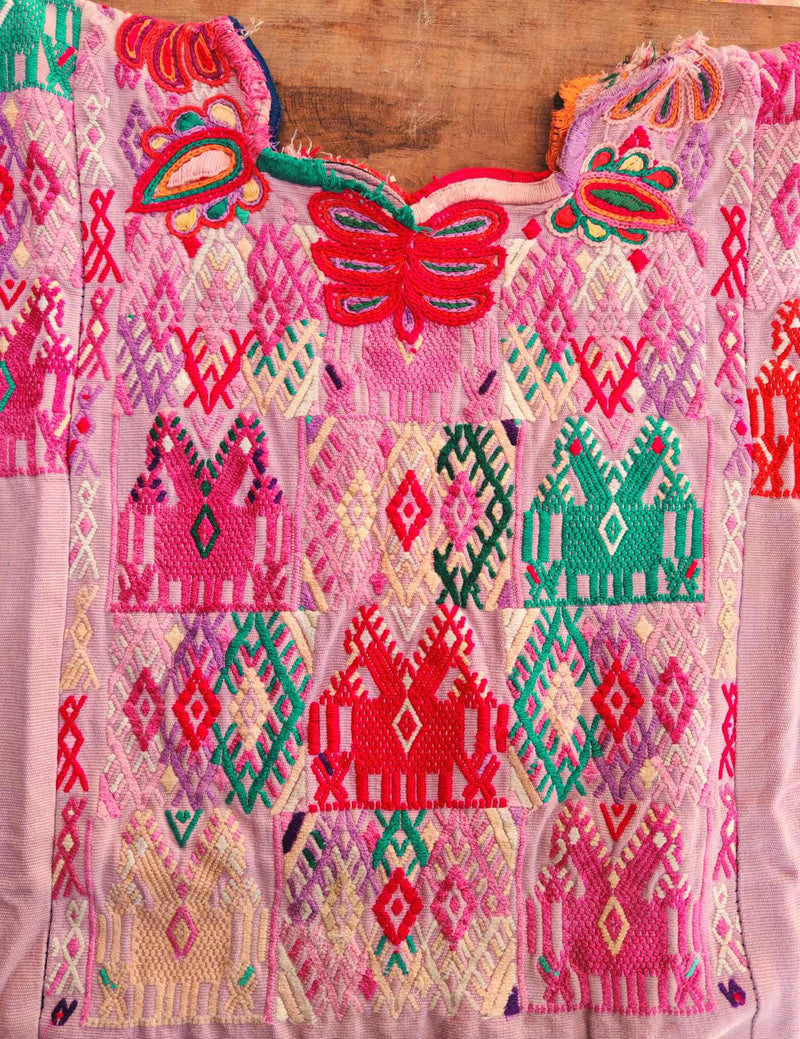 Two-headed horses Chichicastenango Huipil #8-3