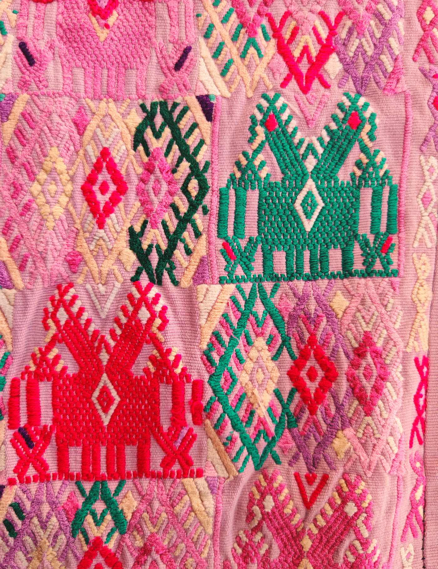 Two-headed horses Chichicastenango Huipil #8-3