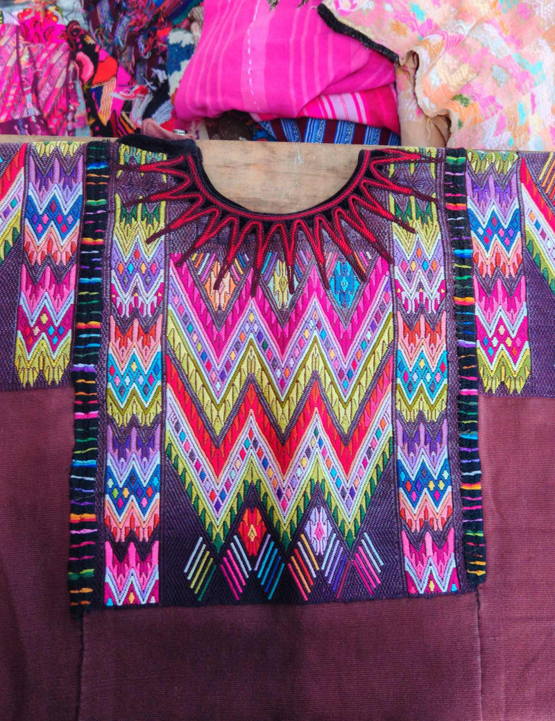 Brown Geometric Chichicastenango Huipil #8-10