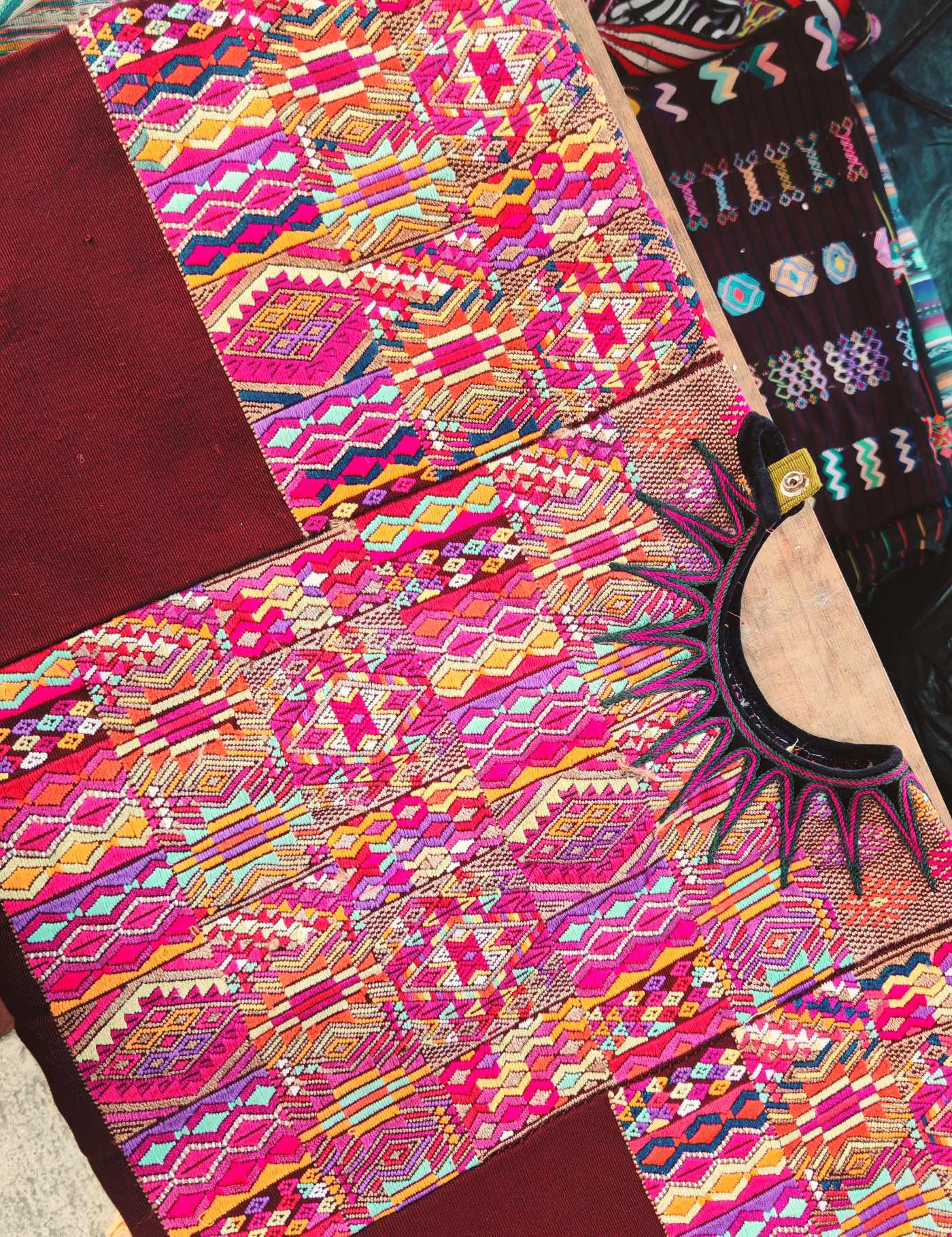 Brown Geometric, Chichicastenango Huipil #8-17