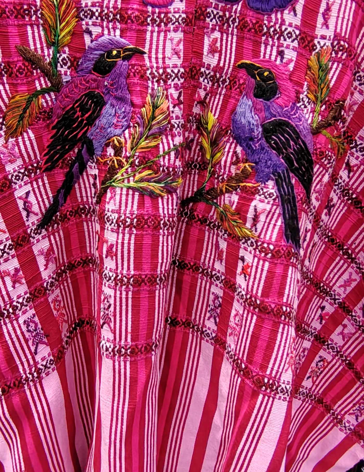 Red and Pink Gingham Santiago Huipil #8-21